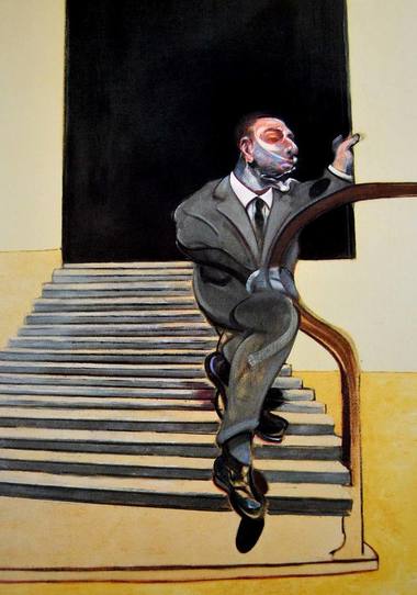Retrato de un hombre bajando una escalera